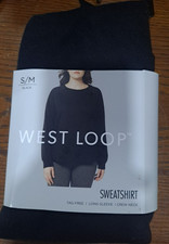 West Loop Women's Sweatshirt Black Long Sleeve Crew Neck Tag-free Size S/M