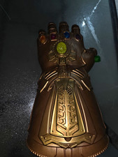 Infinity Gauntlet Superhero Costume Gloves Gold Multicolor Stones Adult One Size