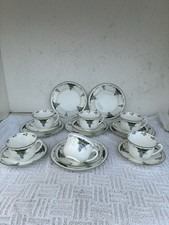 Shelley Grape and Vine Pattern 11588 Set Of 6 Trios Cups Saucers And Plates