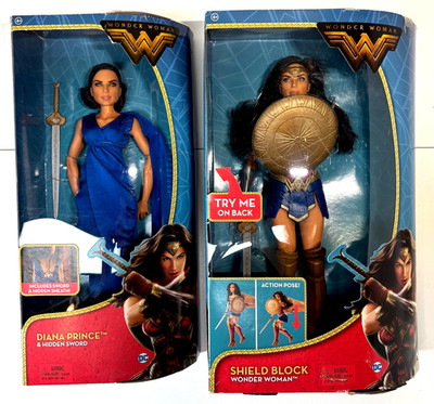 Mattel DC Comics Wonder Woman: Diana Prince & Shield Block Dolls 2016 NEW