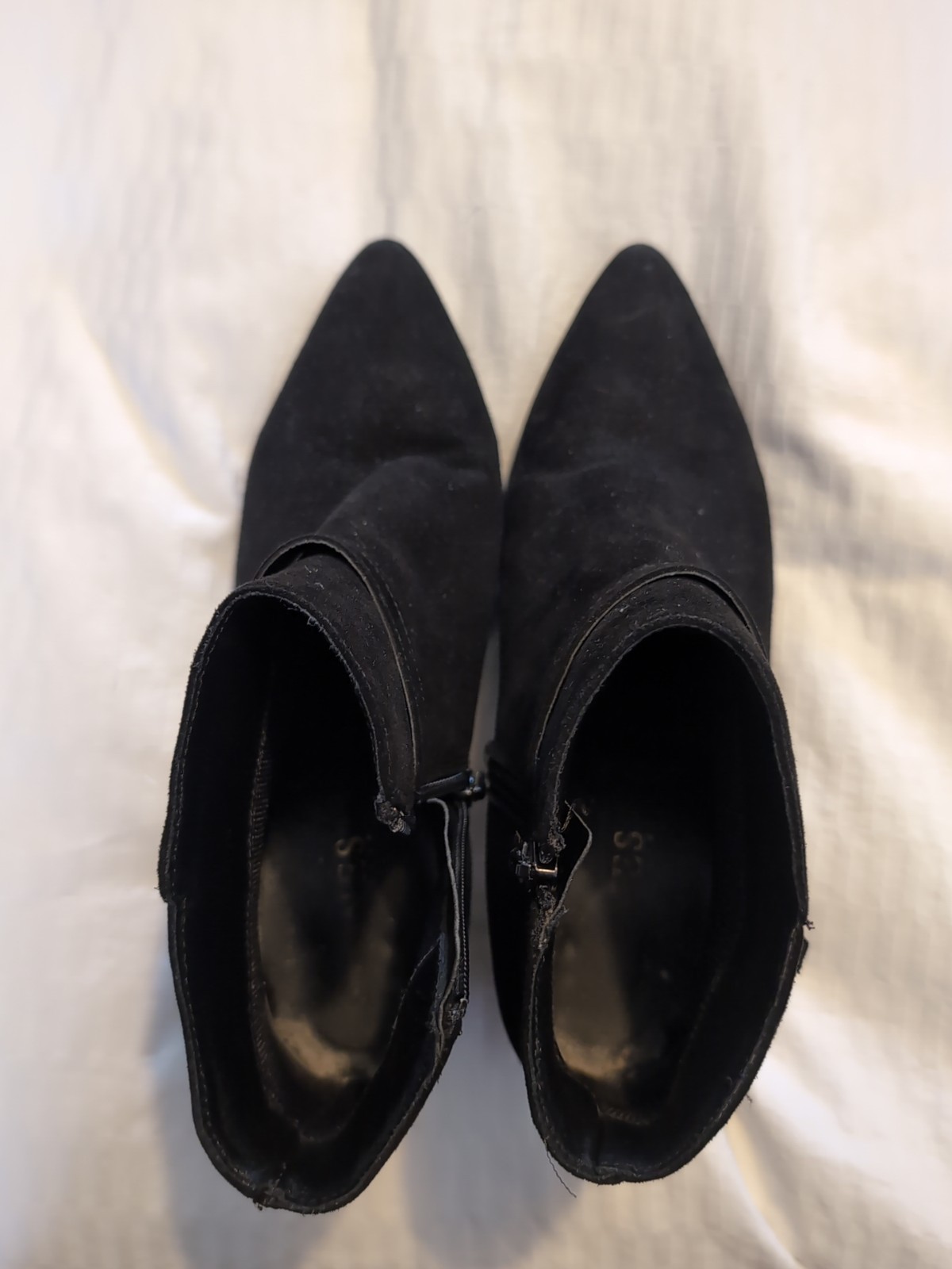 Jones Bootmaker 39 Black Suede Kitten Ankle Boots with Gold Buckle image 5