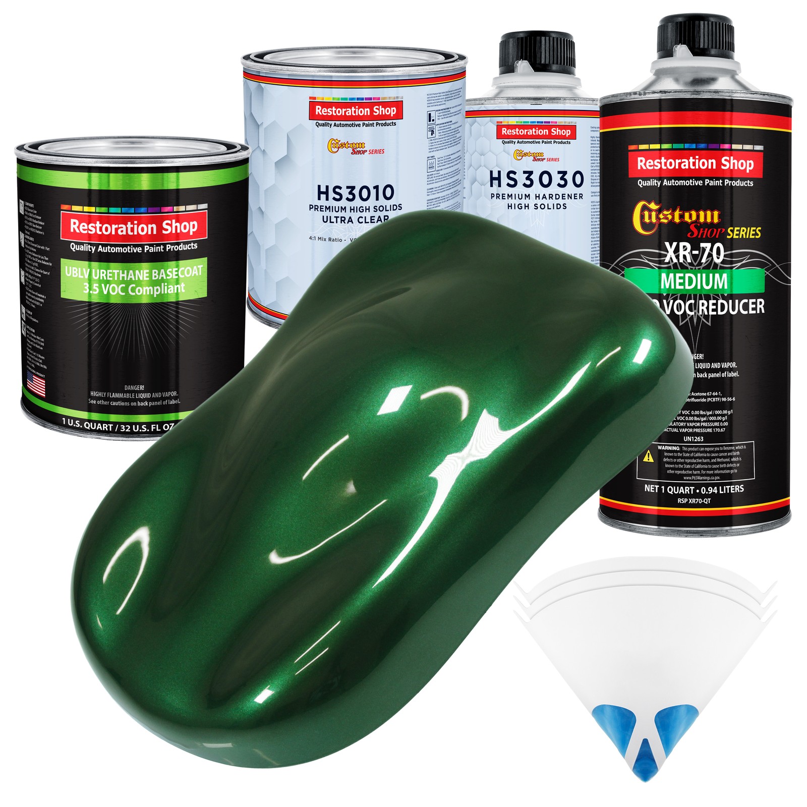 British Racing Green Metallic Premium Quart Kit Low VOC Urethane Basecoat Auto Paint