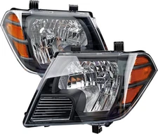 Set 2009-2020 Nissan Frontier Pair Headlight Assembly Black Left Right Signals
