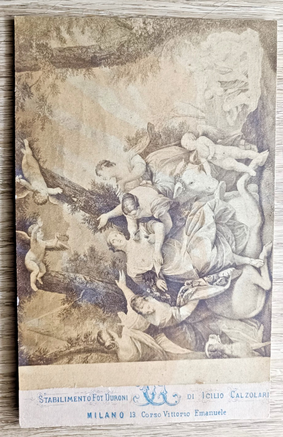 Milano,Foto D'epoca in Seppia Montata,Ratto D'Europa di Paolo Veronesi-84631