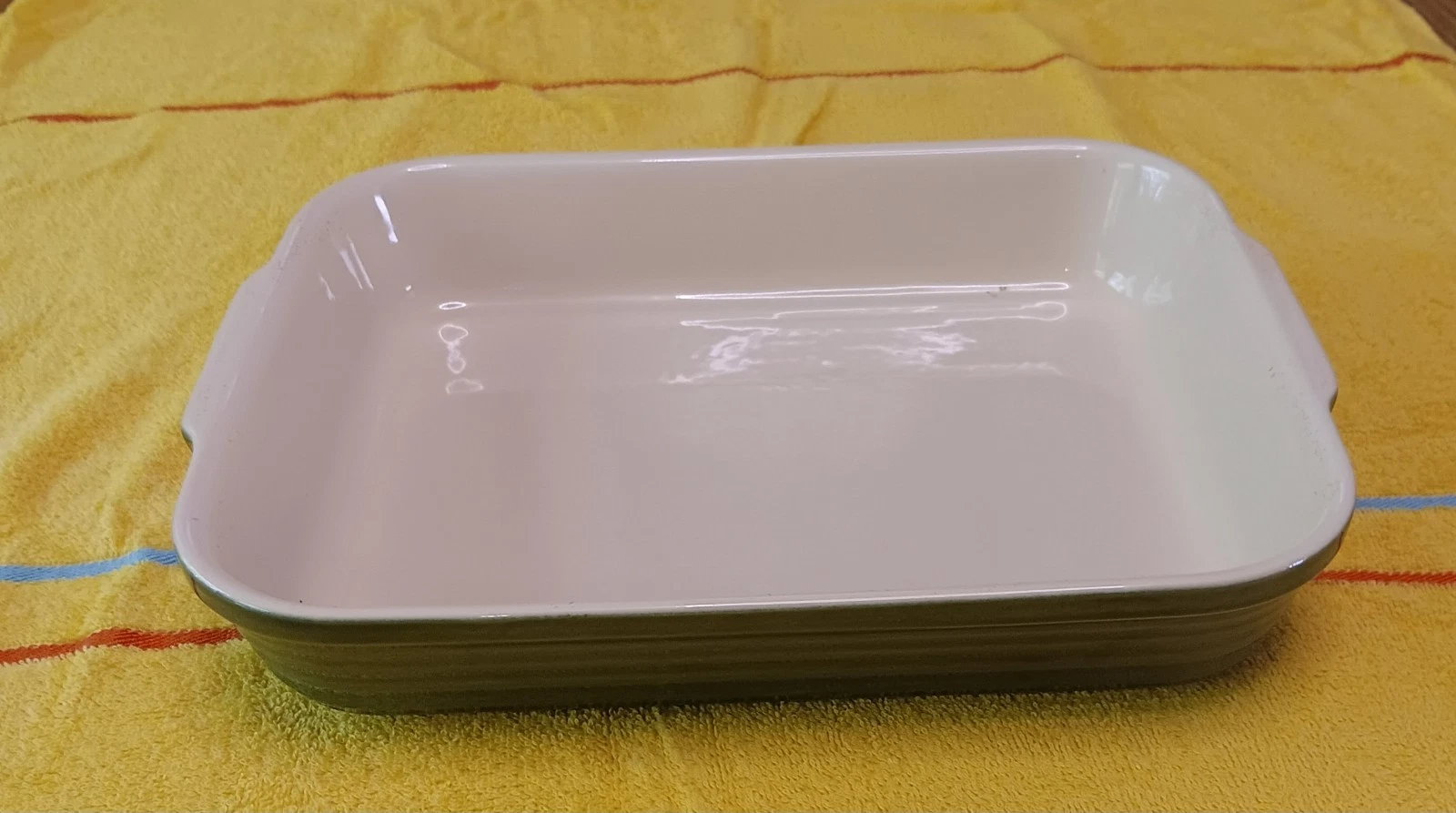 EMILE HENRY LE Poiter FRANCE DARK GREEN STONEWARE Baking Dish 10X12