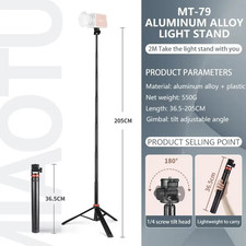 Portable LED Video Light Panel, 2800-6500K Dimmable Photography Lighting for Stu