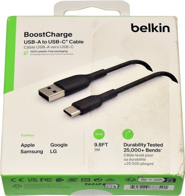 Belkin BoostCharge CAB001 3m USB-A to USB-C Cable NEW NEW