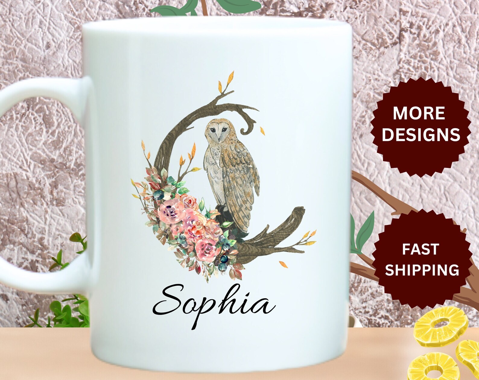 Personalized Owl Mug Gift for Bird Lovers Fun Christmas Present