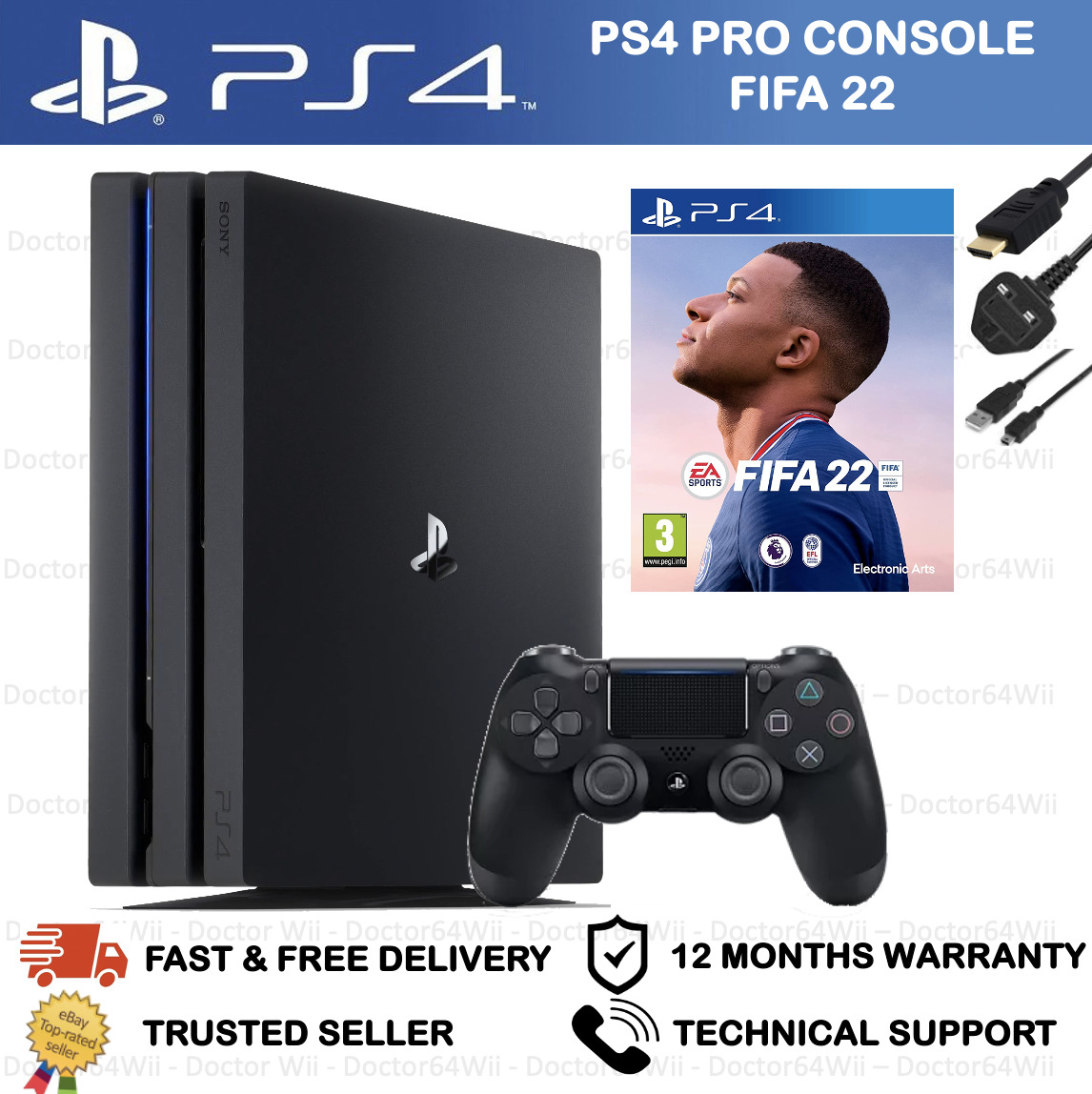 Ps4 Pro Console Bundle (1tb, 3 controllers, and 8 games)