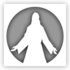 Jesus with Sun Stencil - Choose a Size - Laser-Cut Reusable Plastic