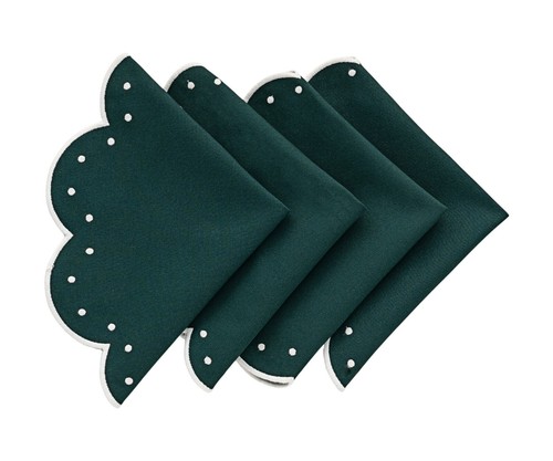 Placemats Set of 4 Green Cotton Placemats Table Placemats 17” Table mats Round - Picture 5 of 5