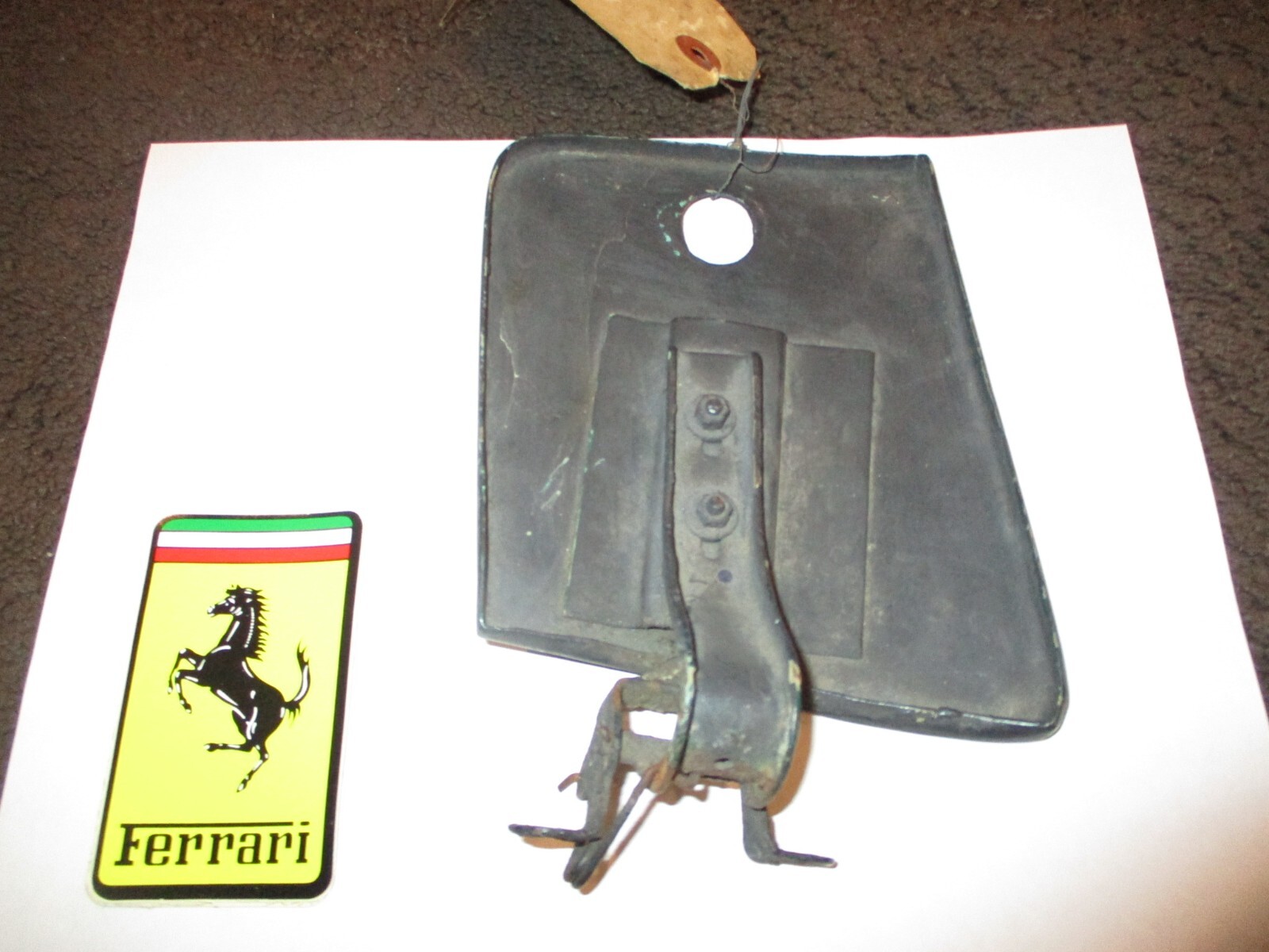 Ferrari 250 GTE original fuel gas petrol door lid & bracket_FACTORY GENUINE