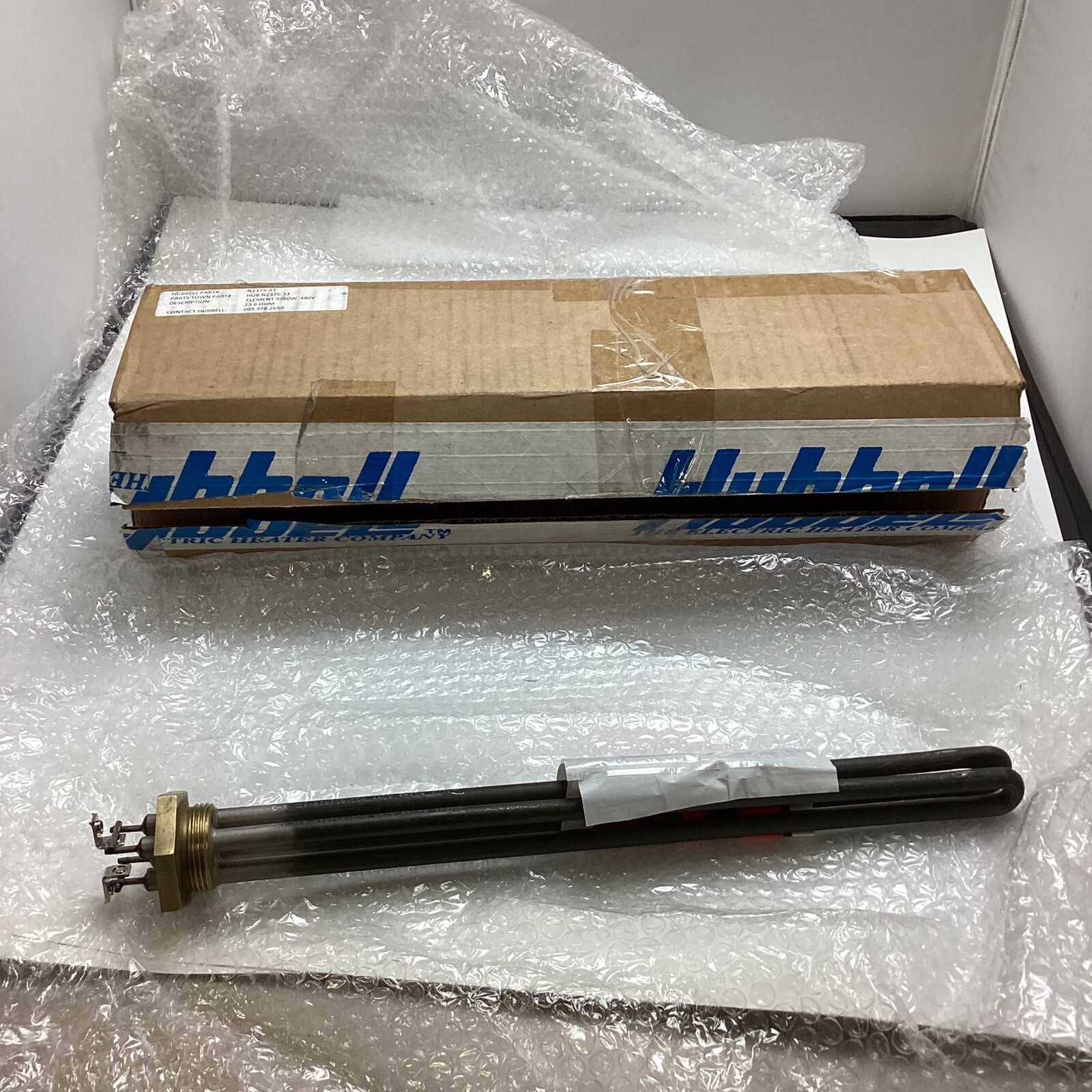 N2375-33 Hubbell Water Heater Element Part 9750W, 480V, 23.6 Ohm *FREE  SHIP* | eBay