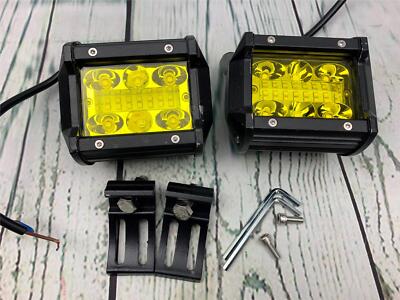 2PCS 4 Inch 60W Led Pods Off Road Light Pods White Amber Strobe 6 Modes