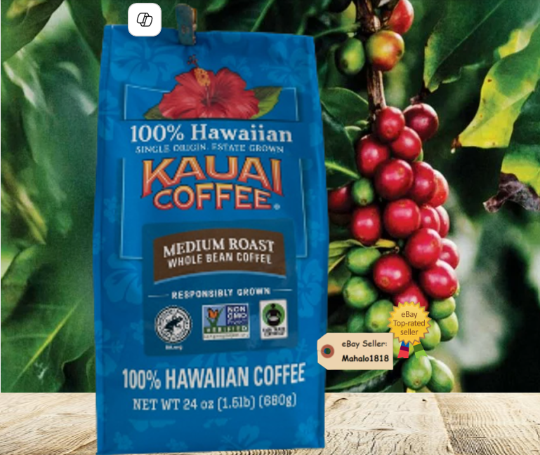 1.5 lb. Bag Kauai Coffee 100% Hawaiian Medium Roast Whole Bean | eBay