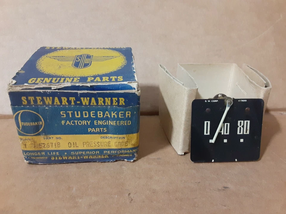 Manómetro de presión de aceite Studebaker Champion 1950 parte nueva # 526718 Foto 2 de 4