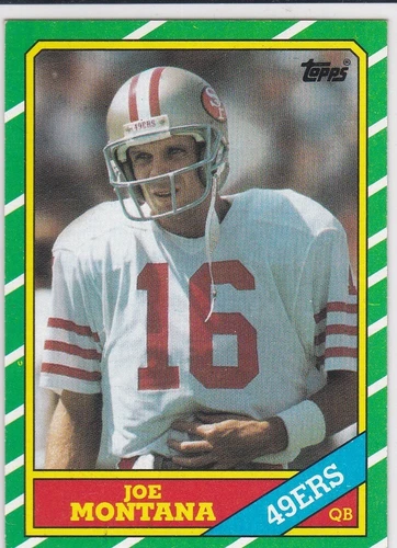 JOE MONTANA 1986 Topps VINTAGE FOOTBALL CARD San Francisco 49ers NFL HOFer!