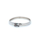 Estate Italian Sterling Silver 7.5" Omega Bracelet Safety Clasp 14.9g Patina — photo 3