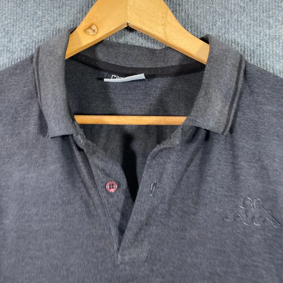 Kappa Polo Shirt Mens Large Grey Preppy Varsity Collared Rugby Vintage Y2K 2000s - image 2 of 4