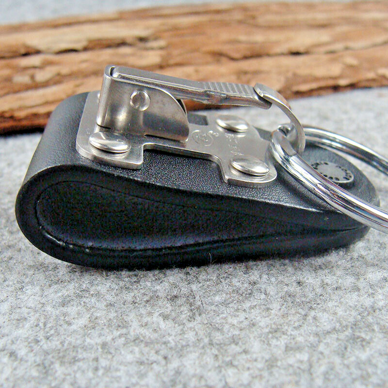 Men Belt Clip Ring Holder Detachable Stainless Steel Leather Key Chain Keyring eBay