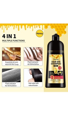 500ML Permanent Hair Dye Instant Fast Hair Dye Color Shampoos Natural Herbal Dye - Picture 4 of 6