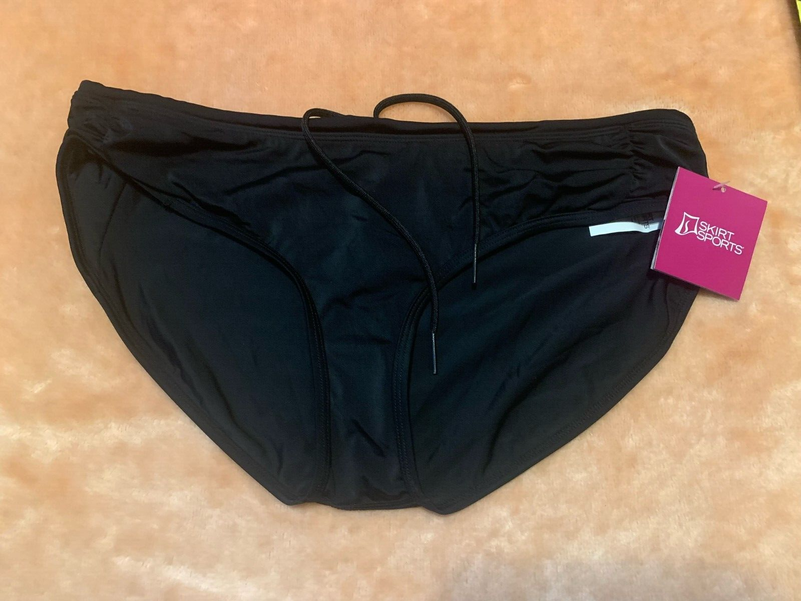 Skirt Sports Women's High Dive Black Nylon Swim Bottom, Large-image