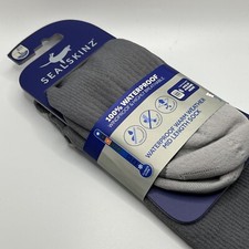 NWT Sealskinz Waterproof Breathable Warm Weather Mid Length Outdoor Sock L Gray