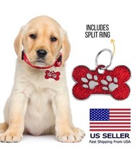 Custom Bone Pet ID Name Tag for Dog Collars Personalized Engraved Tags shape
