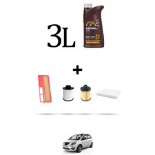 HOFFCAR Kit tagliando 4 FILTRI e 3L OLIO per Lancia Musa 1.3 Mjt 66kw 2004