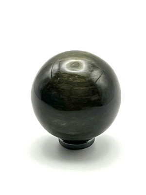 CARDINAL METHOD GOLD SHEEN OBSIDIAN SPHERE CRYSTAL: ''CONNECTION WITH THE TRUTH''
