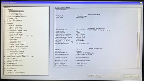 Dell OptiPlex 7060 Micro PC Desktop i7-8700T 8GB RAM 256GB SSD Win 11 Pro W1214 - 第 3/14 張圖片