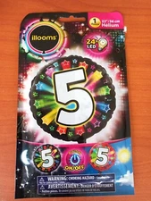 Illooms Happy Birthday, 5 , 24h Led Light Up Helium Balloon 22",