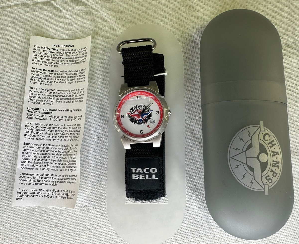 Vintage Taco Bell Champs Wrist Watch Brand New Old Stock | eBay display picture 1