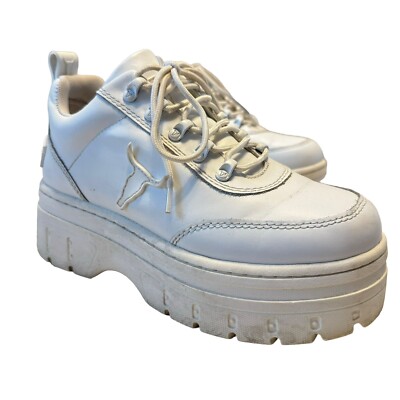 Windsor Smith Lux Sneakers White Leather Platform Wedge Heel