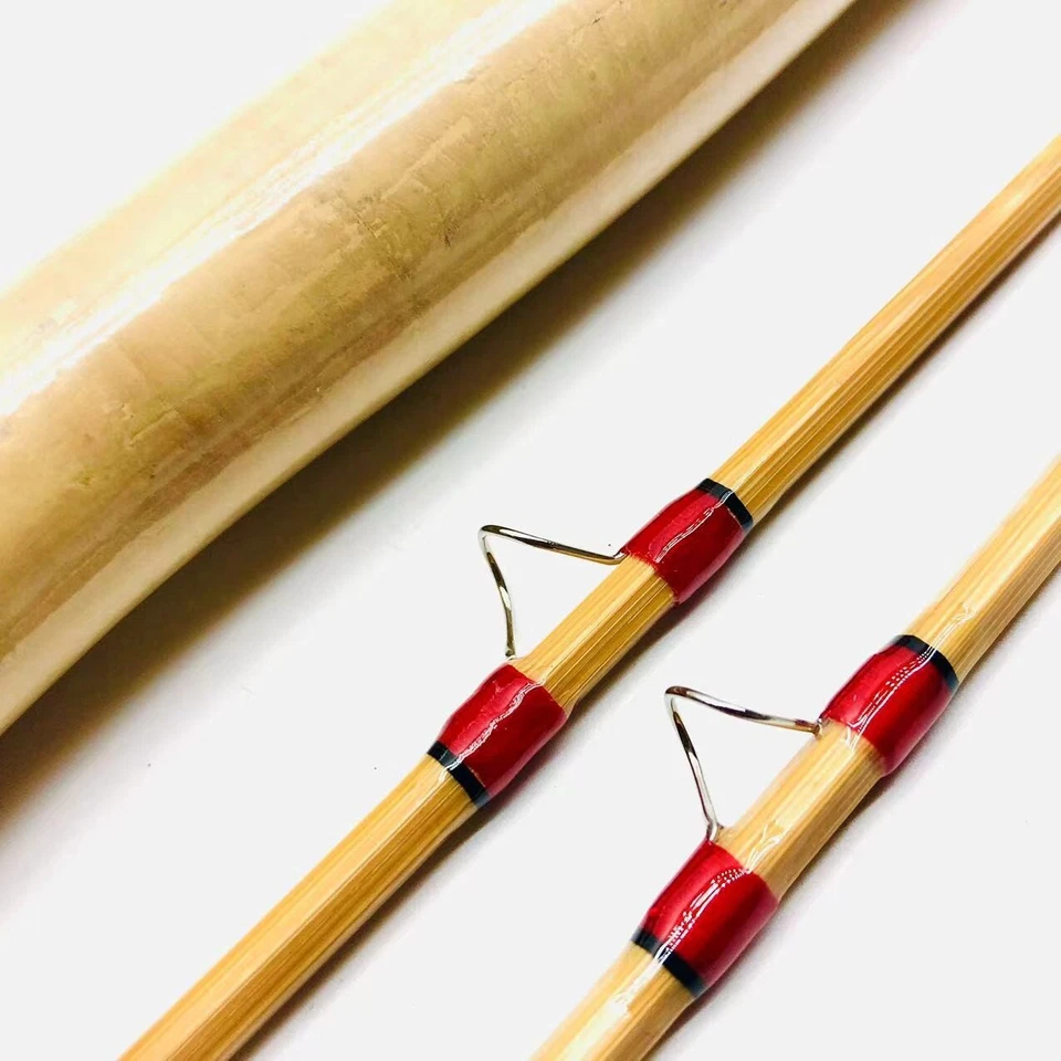 Varas de pesca de bambu feitas à mão 7' 6"~5 wt/varas de pesca de bengala vintage/barata e bonita - Imagem 4 de 4