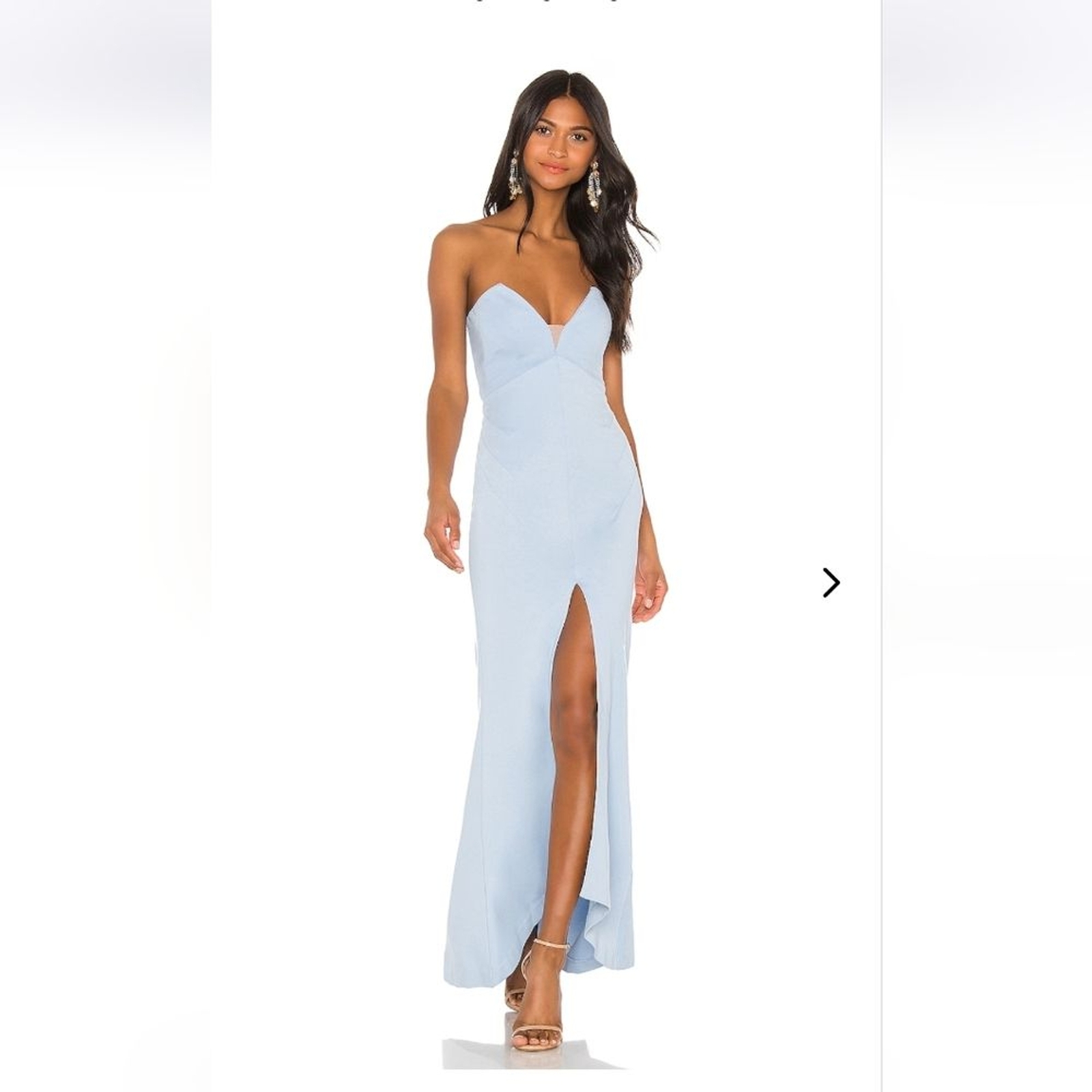 Lovers Friends Pompeii Strapless Sweetheart Neck High Slit Gown Size XS