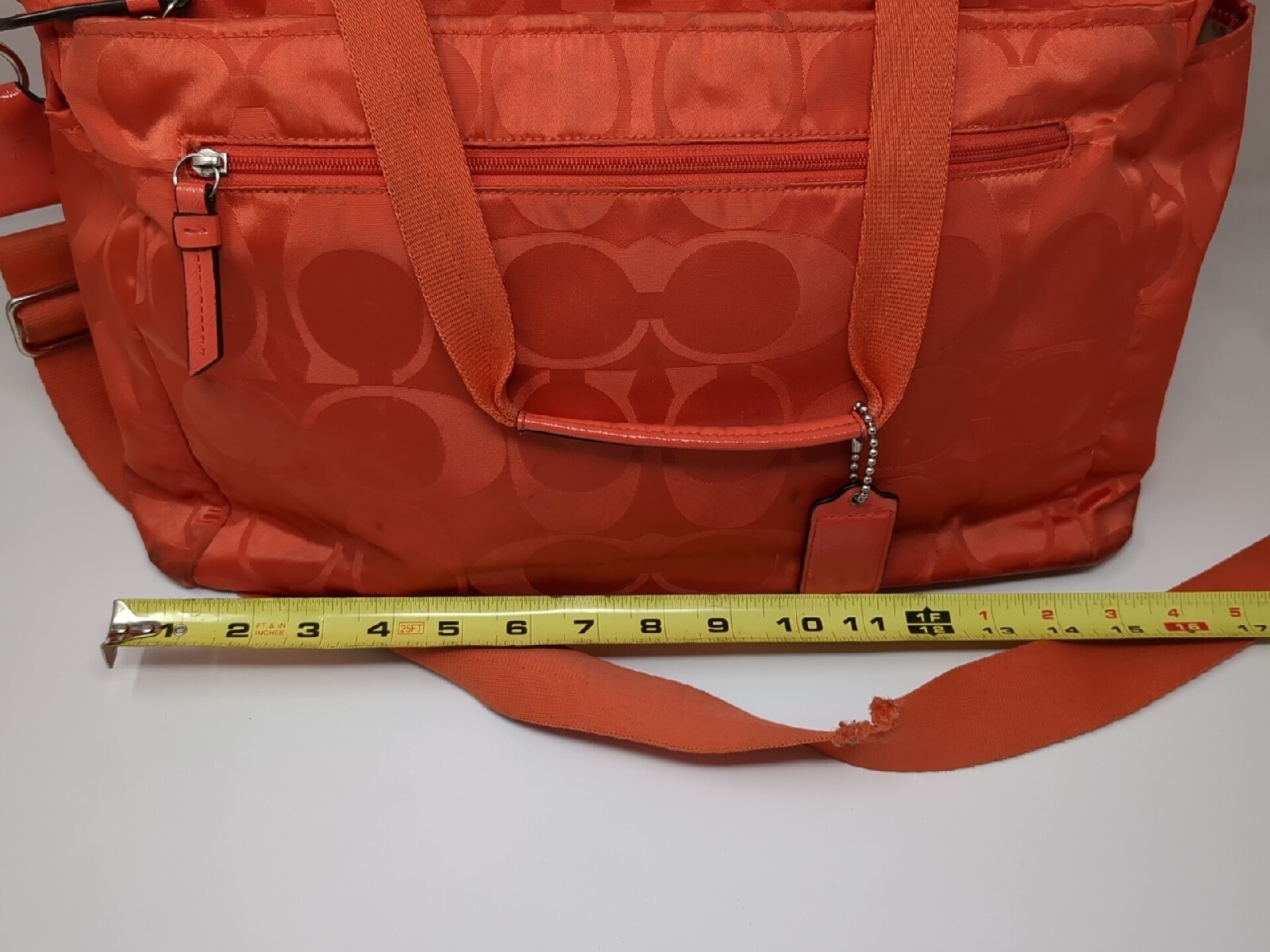 COACH Signature C Convertible Nylon Diaper Bag Baby Tote M1361F77577 Coral VTG eBay