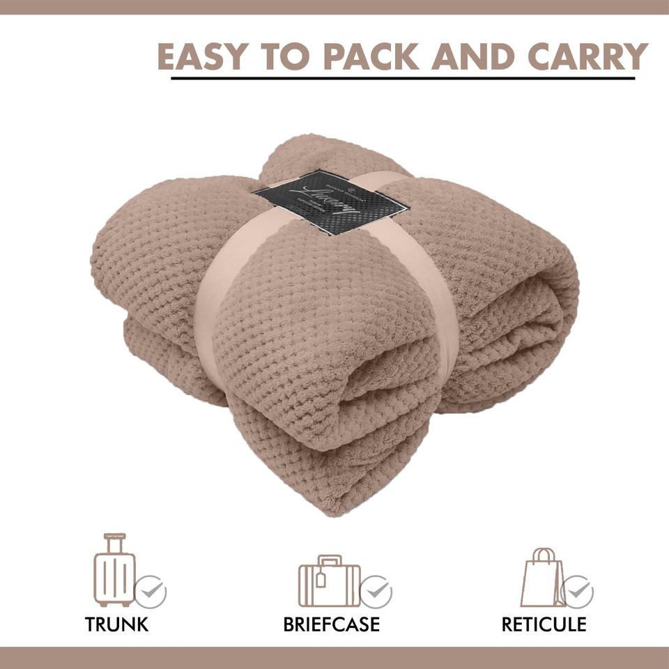 Luxury Popcorn Throws Double & King Size Cuddly Cosy Warm Blanket For