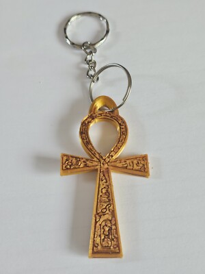 Ankh 3D Schlüsselanhänger Keychain Ring Schlüssel des Lebens Halskette Charm Ägyptisches Symbol 