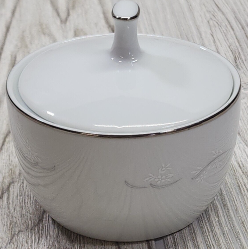 Noritake WHITEBROOK 6441 Sugar Bowl/Lid with Silver Trim - Picture 6 of 13