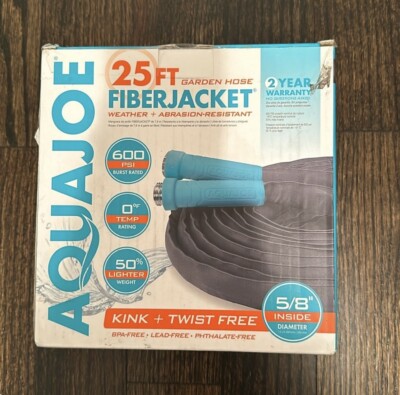 Aquajoe Hose. New. 25 Feet. WEATHER + ABRASION-RESISTANT.