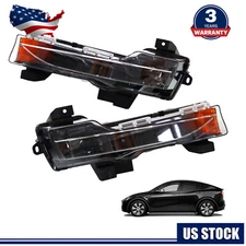 Fit For 2017-2023 Tesla Model 3 Y Pair Fog Light Lamps Led DRL Right & Left Side
