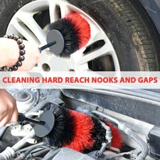 17in Car Wheel Brush Rims Tire Seat Engine Wash Cleaning Kit Auto Detailing Tool