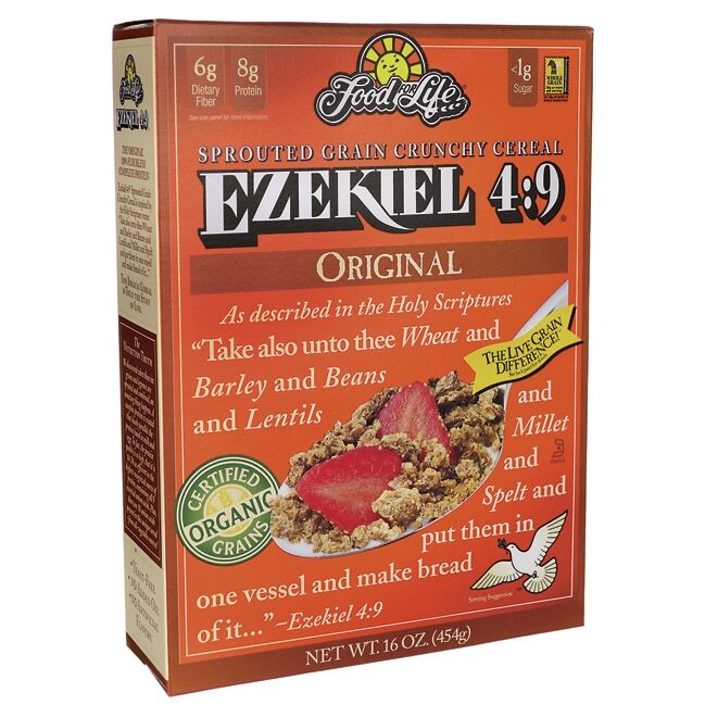 Проросшие хрустящие хлопья Food For Life Ezekiel 4:9 - Оригинальная упаковка весом 16 унций