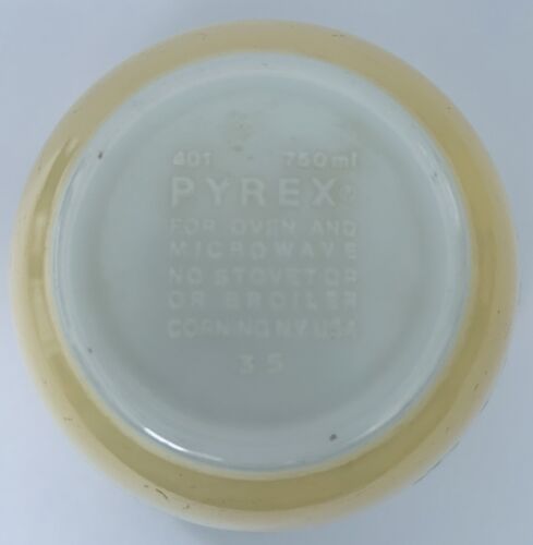 Vintage Pyrex 2er Set Shenandoah gelb verschachtelte Rührschüsseln #S 401/402 - Bild 5 von 11