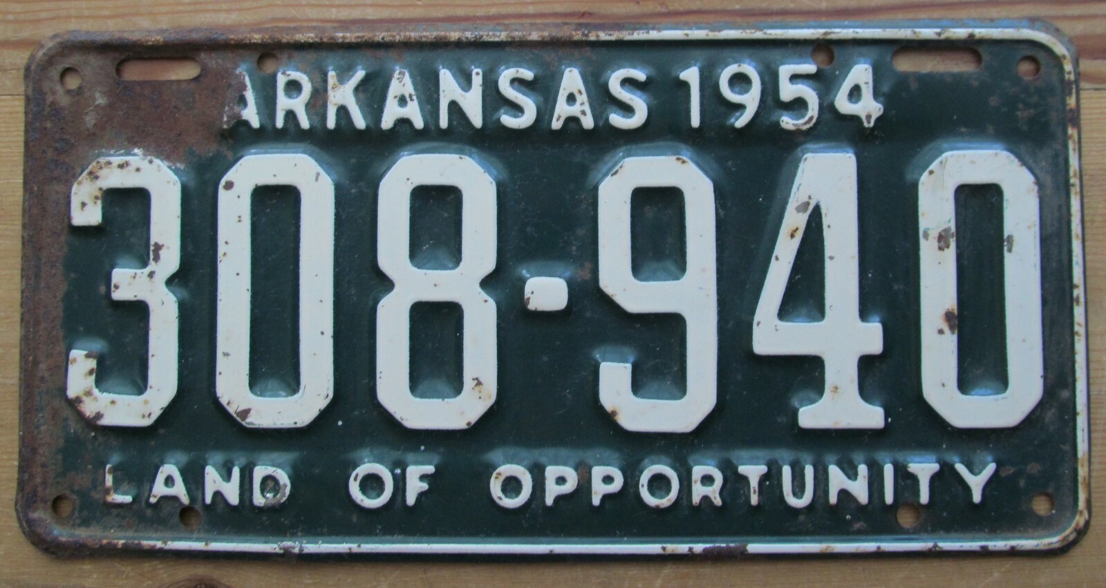 Arkansas 1954 License Plate # 308-940 | eBay