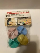 NOS Vintage Magic Laundry Balls Set of 4 Stops Static Cling, Tangling, Wrinkling
