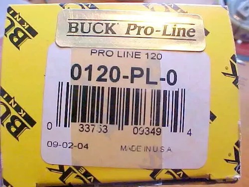 NOS 2004 RARE NO YEAR CODE STAMP BUCK 120 PRO LINE KNIFE BOX SHEATH PAPERS - Picture 3 of 7