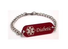 Children Medical Alert Bracelet ID Custom Engraved Diabetic 4 Colors Diabetes