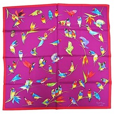 Patek Philippe Scarf Stole Le Papillon Purple Red Animal Silk Auth New Rare 88cm